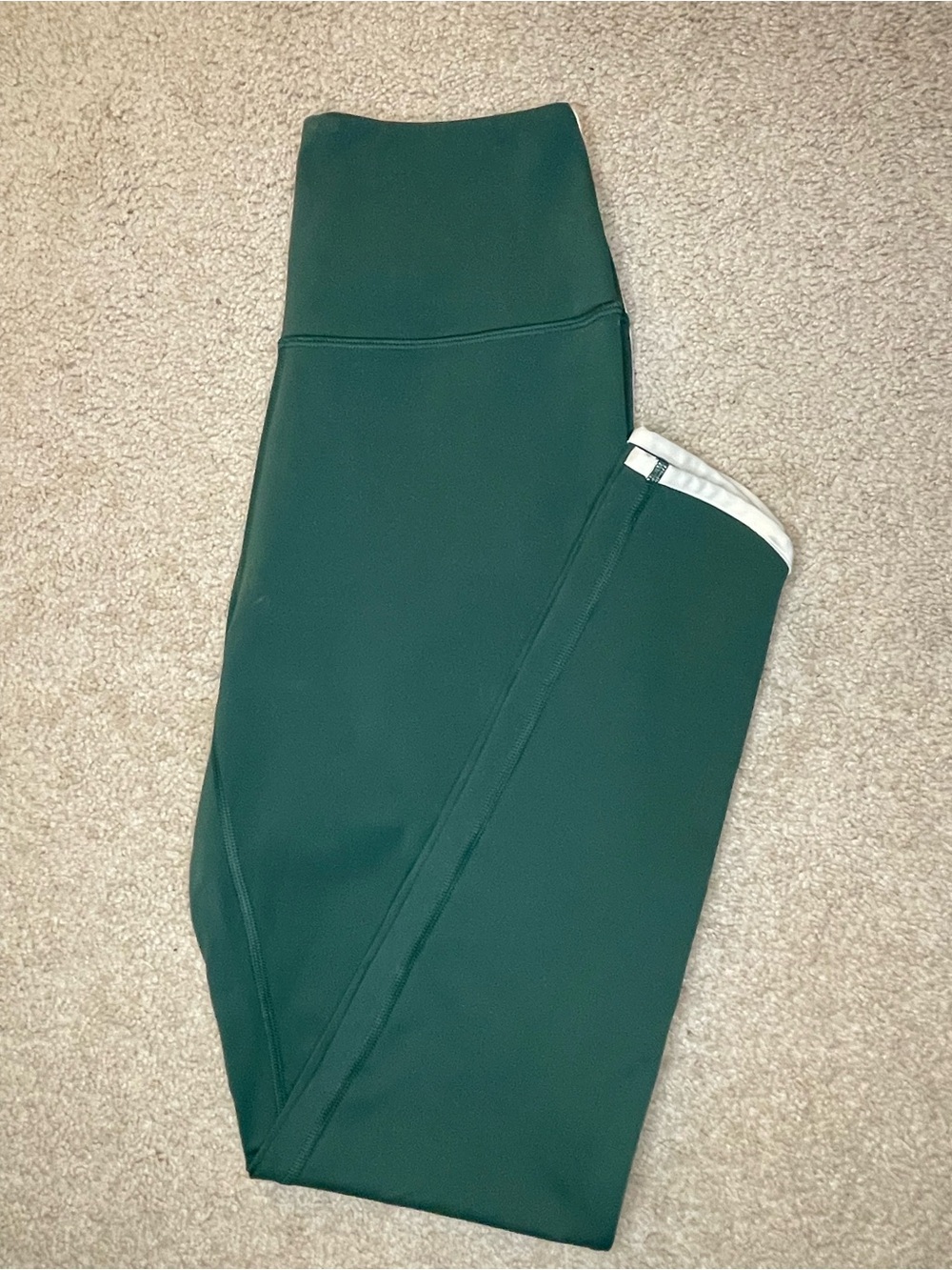 Spiritual Gangster Emerald Green High-Waist Leggings White Side Stripe Womens S